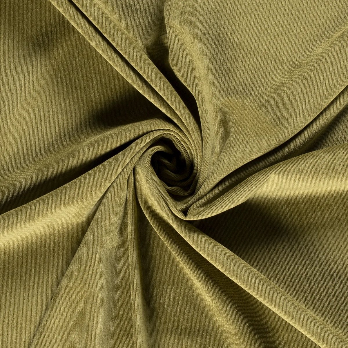 Rib / Corduroy Stof Uni - Olijf Groen 26 - 1 Meter