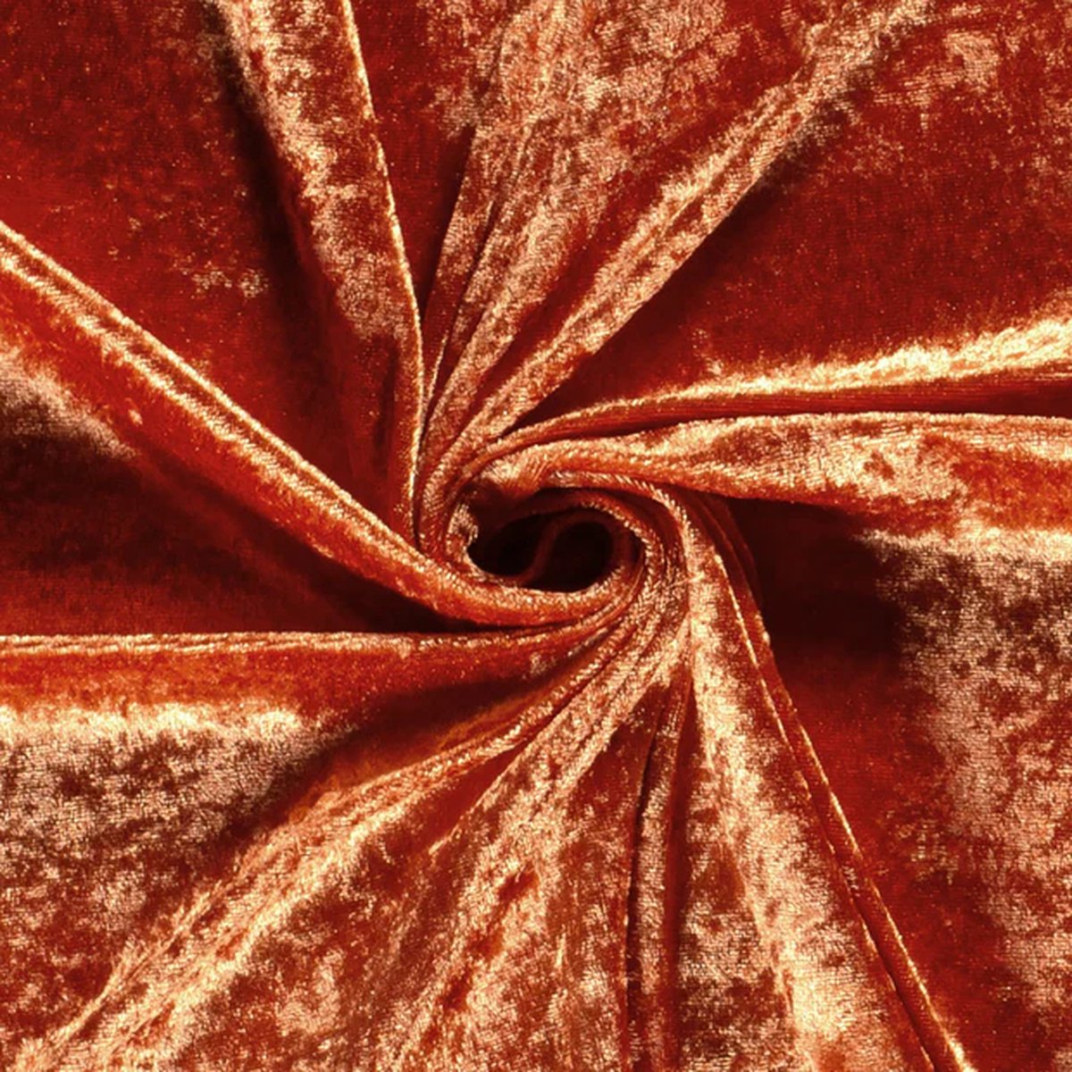 Velours de Panne / Crushed Velvet Stof - Brique 038 - 1 Meter