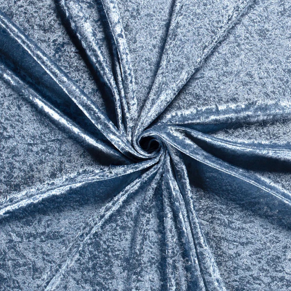 Velours de Panne / Crushed Velvet Stof - Indigo Blauw 003 - 1 Meter