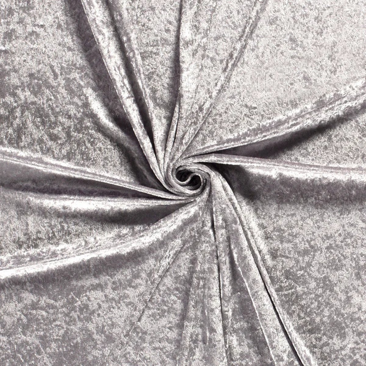 Velours de Panne / Crushed Velvet Stof - Licht Grijs 061 - 1 Meter