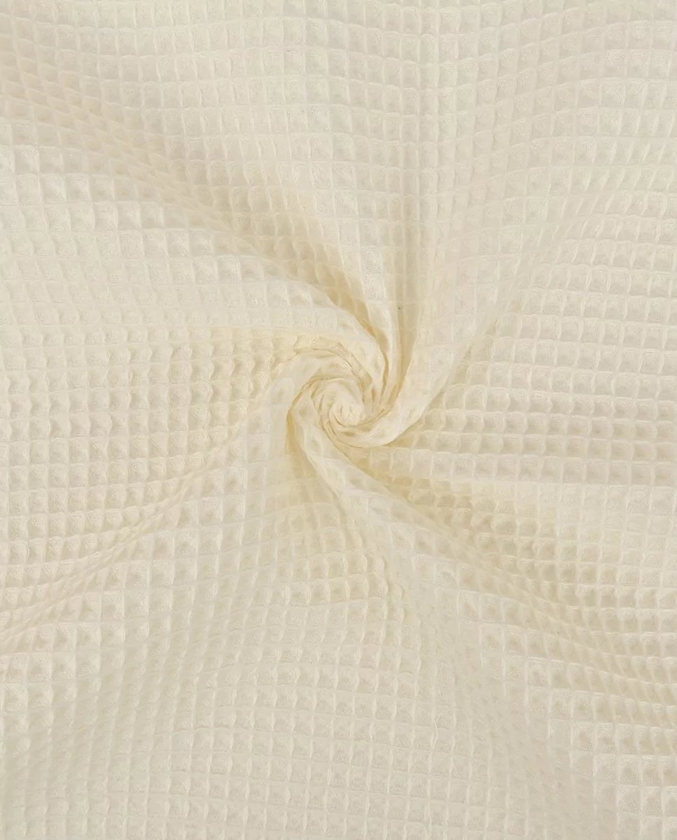 Wafel Pique Stof Effen - Ecru 051 - 1 Meter