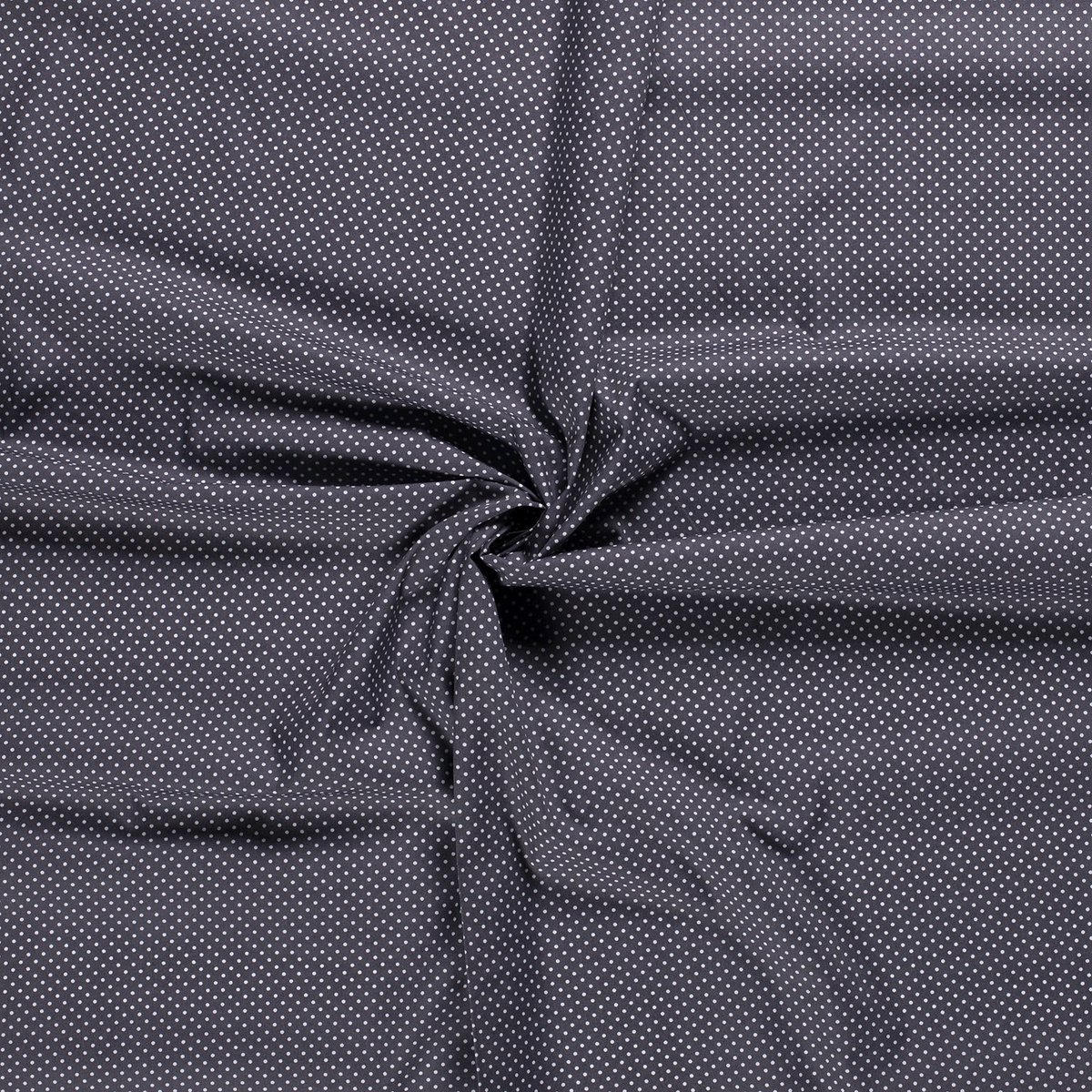 Katoen stof - Kleine Stippen - 140cm breed - Donkergrijs - 10 meter