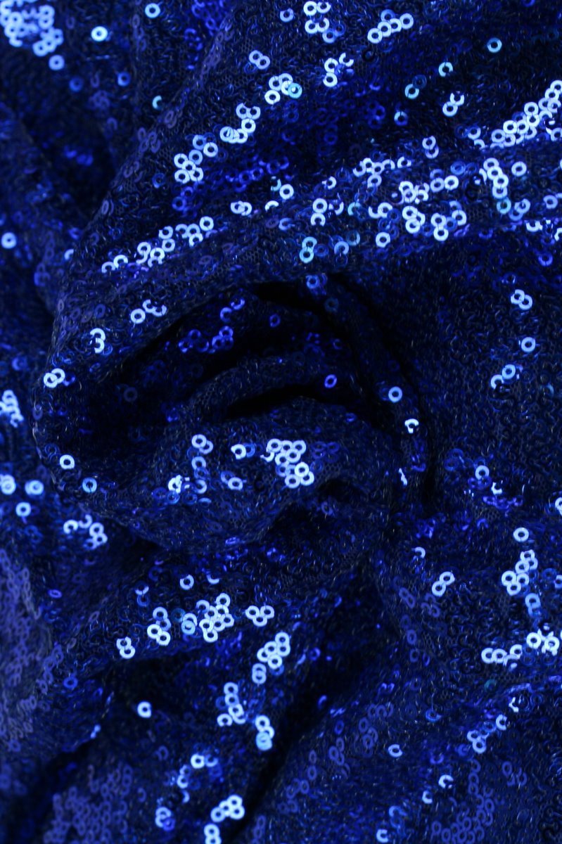 Paillettenstof - 140cm breed - Cobaltblauw - 30 meter
