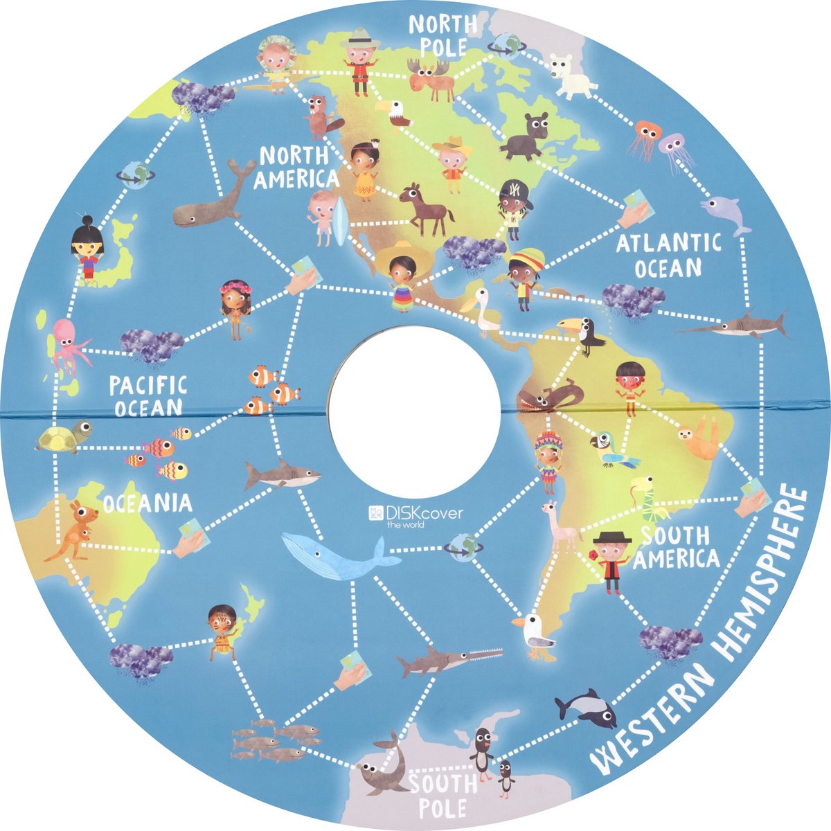 Stokke MuTable-speelbord, de wereld rond - Herontworpen in 2023 - Dubbelzijdig bordspel - Met 1 dobbelsteen, 4 tokens, 140 vierkante kaarten en 49-delige puzzel - voor kinderen van 3-8 jaar