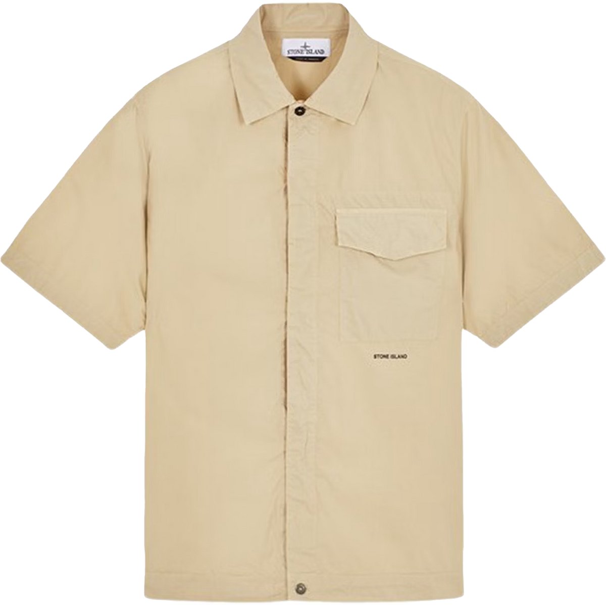 Stone Island Detailed Overshirt Zandkleur.
