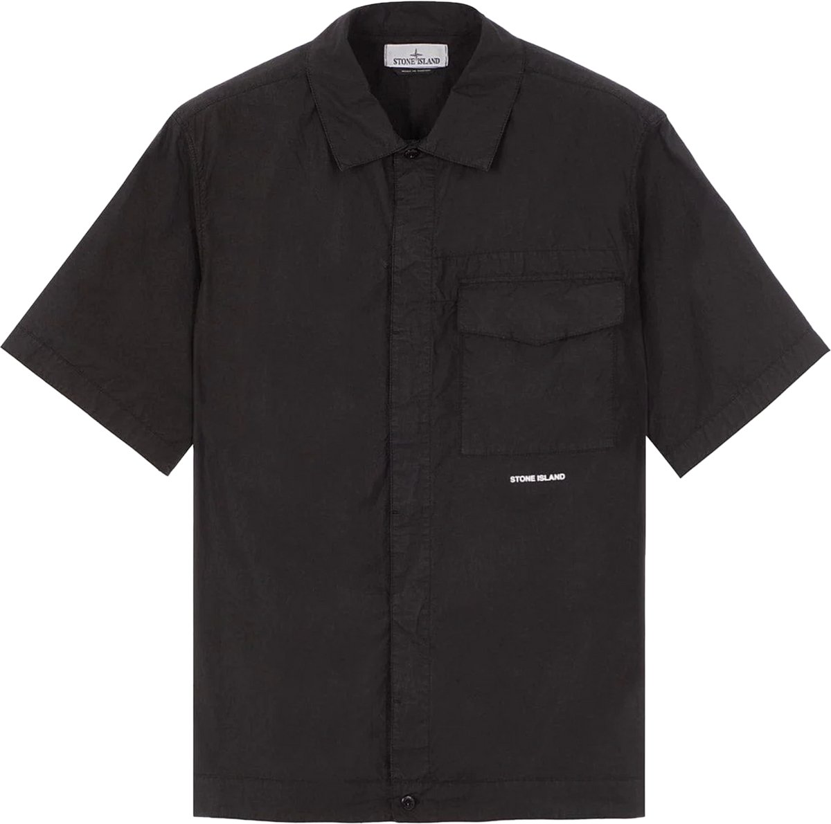 Stone Island Detailed Overshirt Zwart.