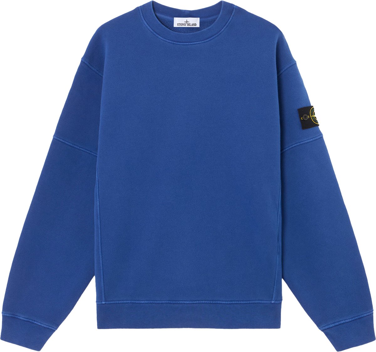 Stone Island Felpa Fleece Crewneck Old Effect Bright Blue.