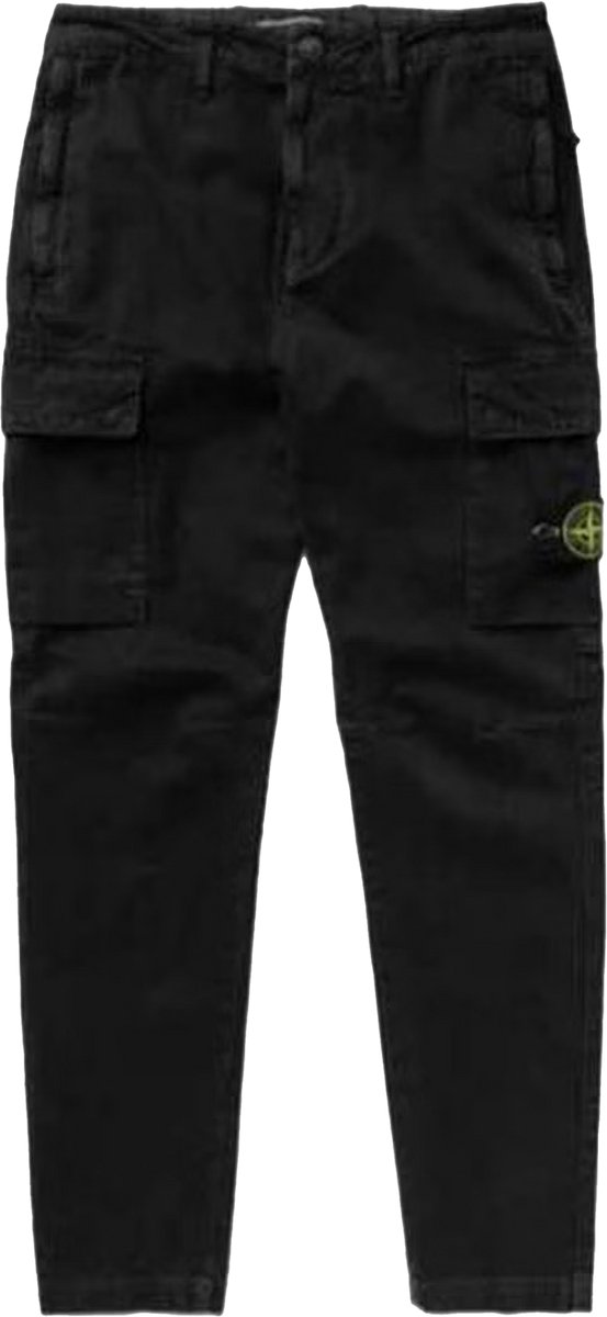 Stone Island Logo-Patch Tapered Trousers Zwart.