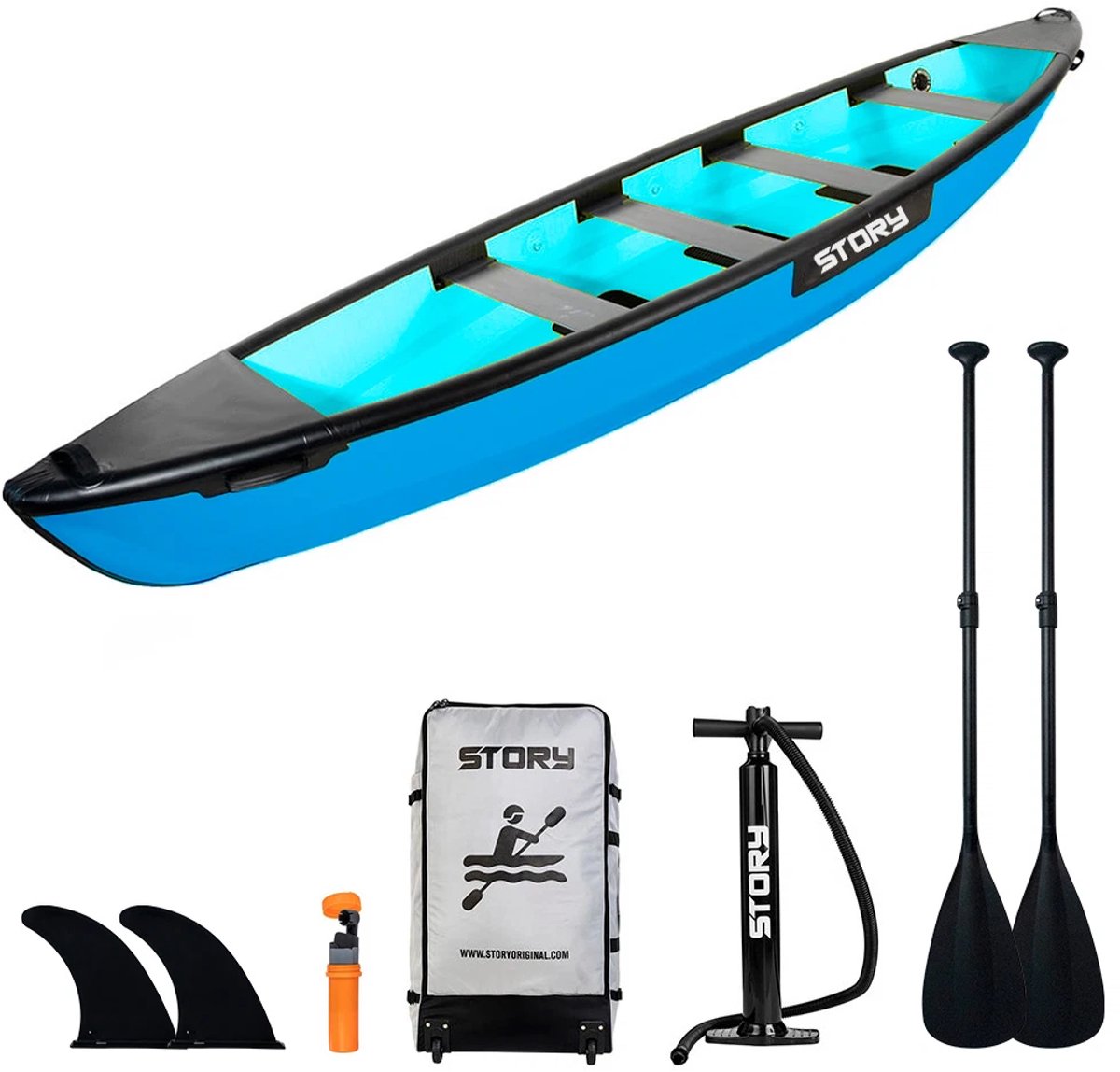 Story 4 Persoons Opblaasbare Kano Blue