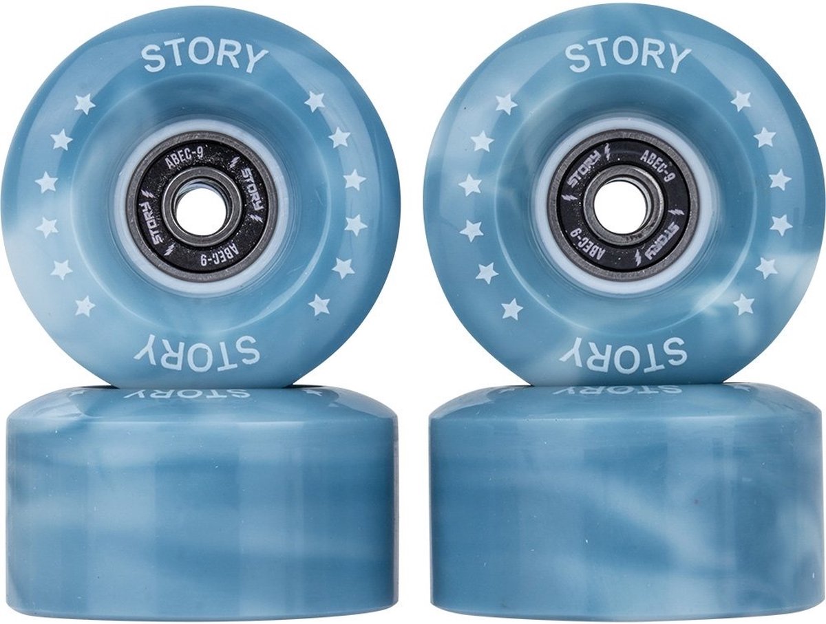 Story Quad Side by Side Rolschaatswielen Mixed Blue 58mm