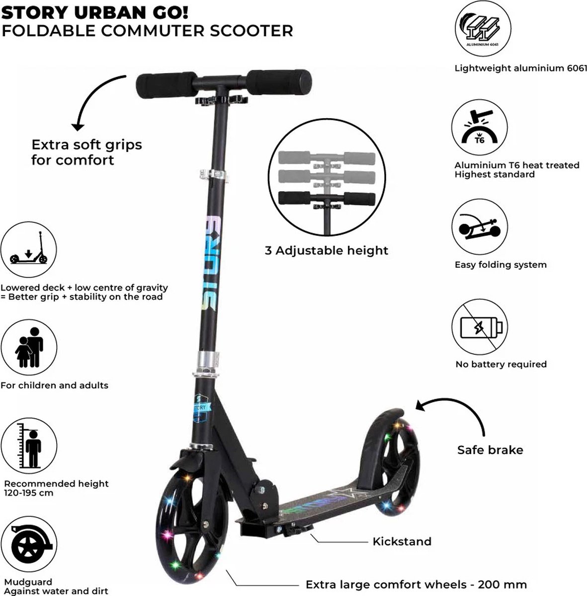 Story Urban Go Autoped Black-LED