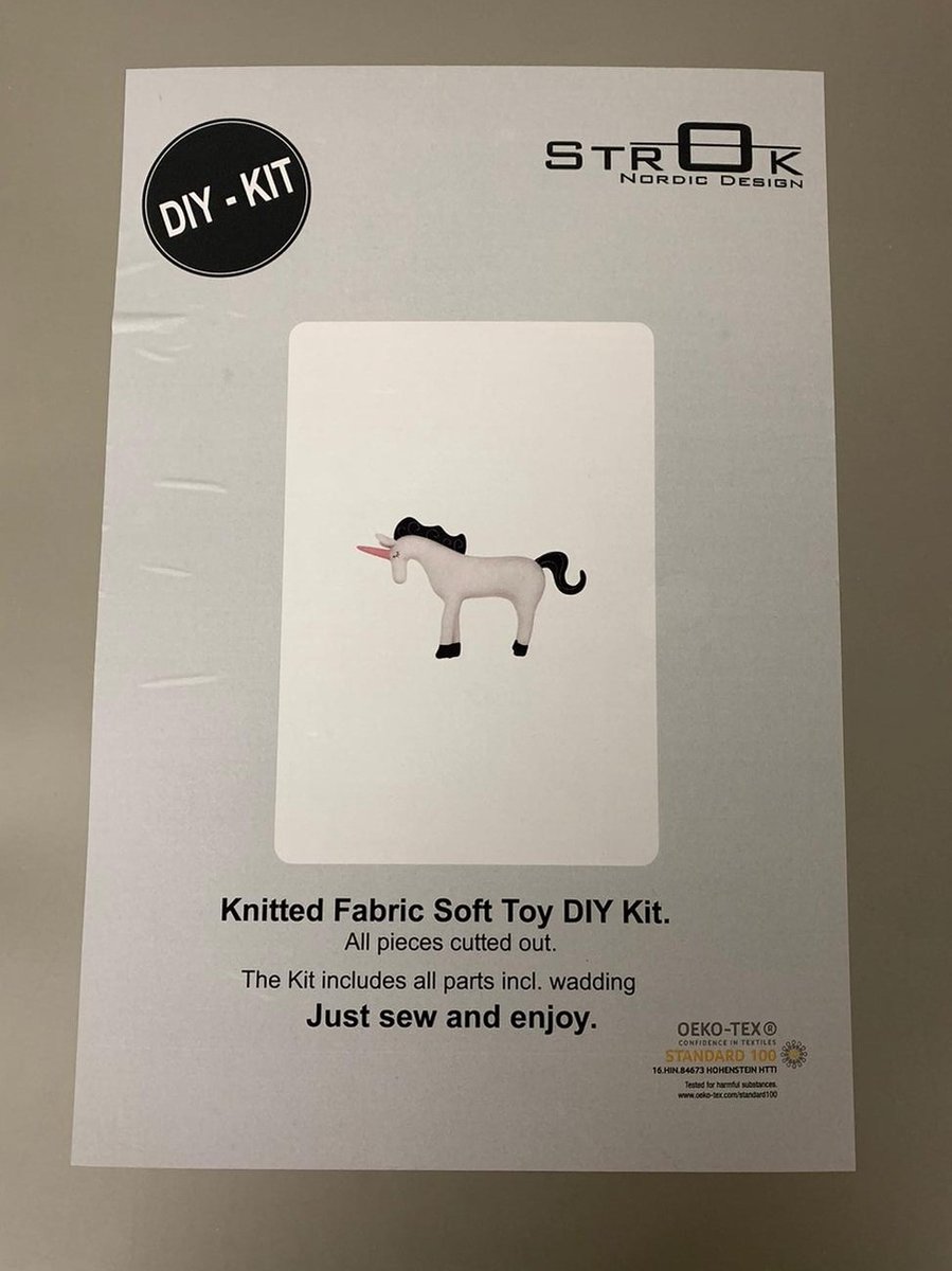 DIY naaipakket knuffeldier Eenhoorn wit