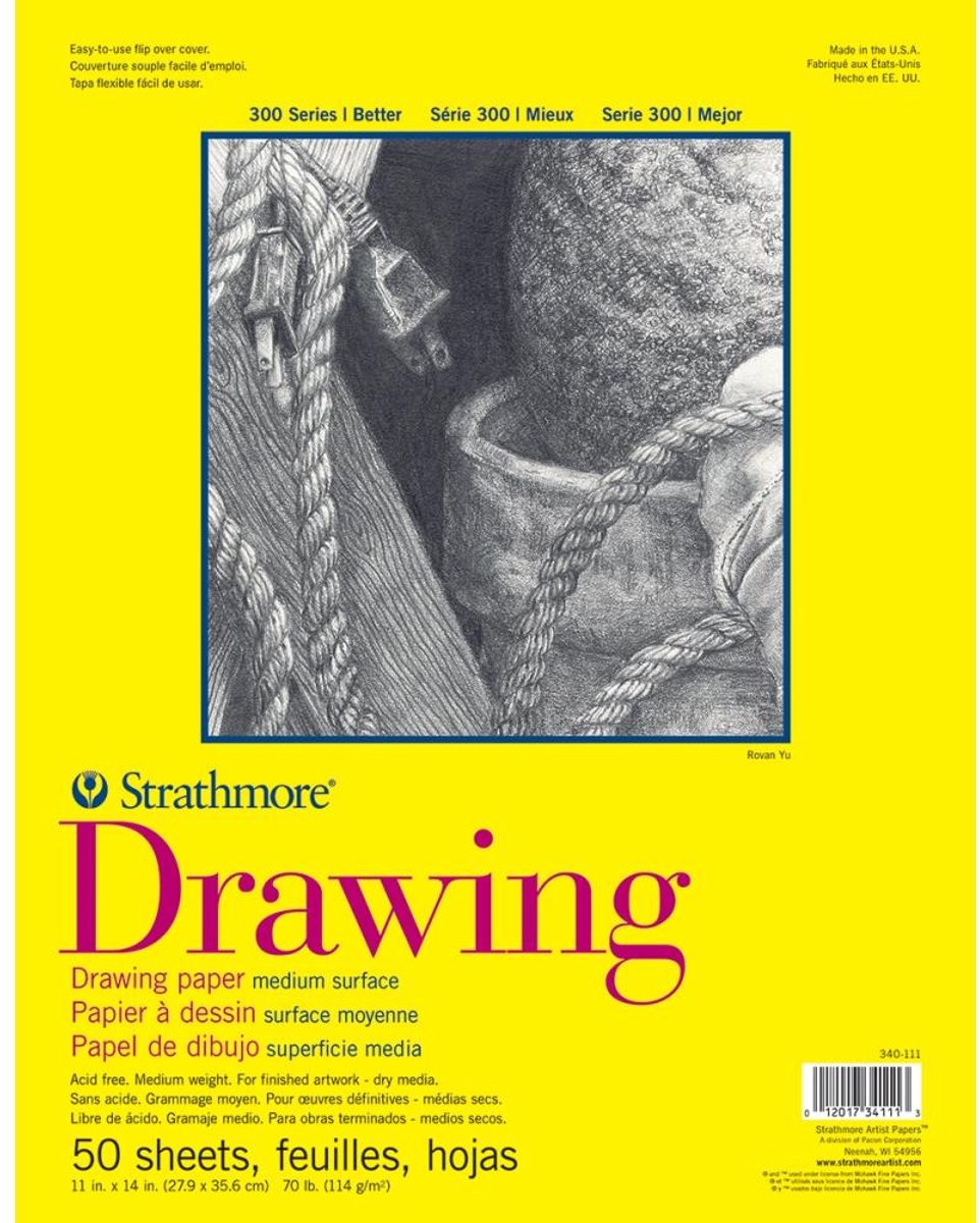 Strathmore - gelijmd tekenblok - 27.9x35.6 cm - 114 grams papier - 50 vel - P340-111