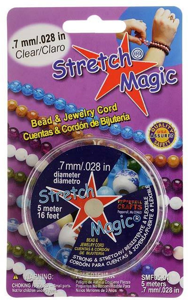 Stretch Magic elastiek transparant 0,7 mm 5 meter sieraden maken.