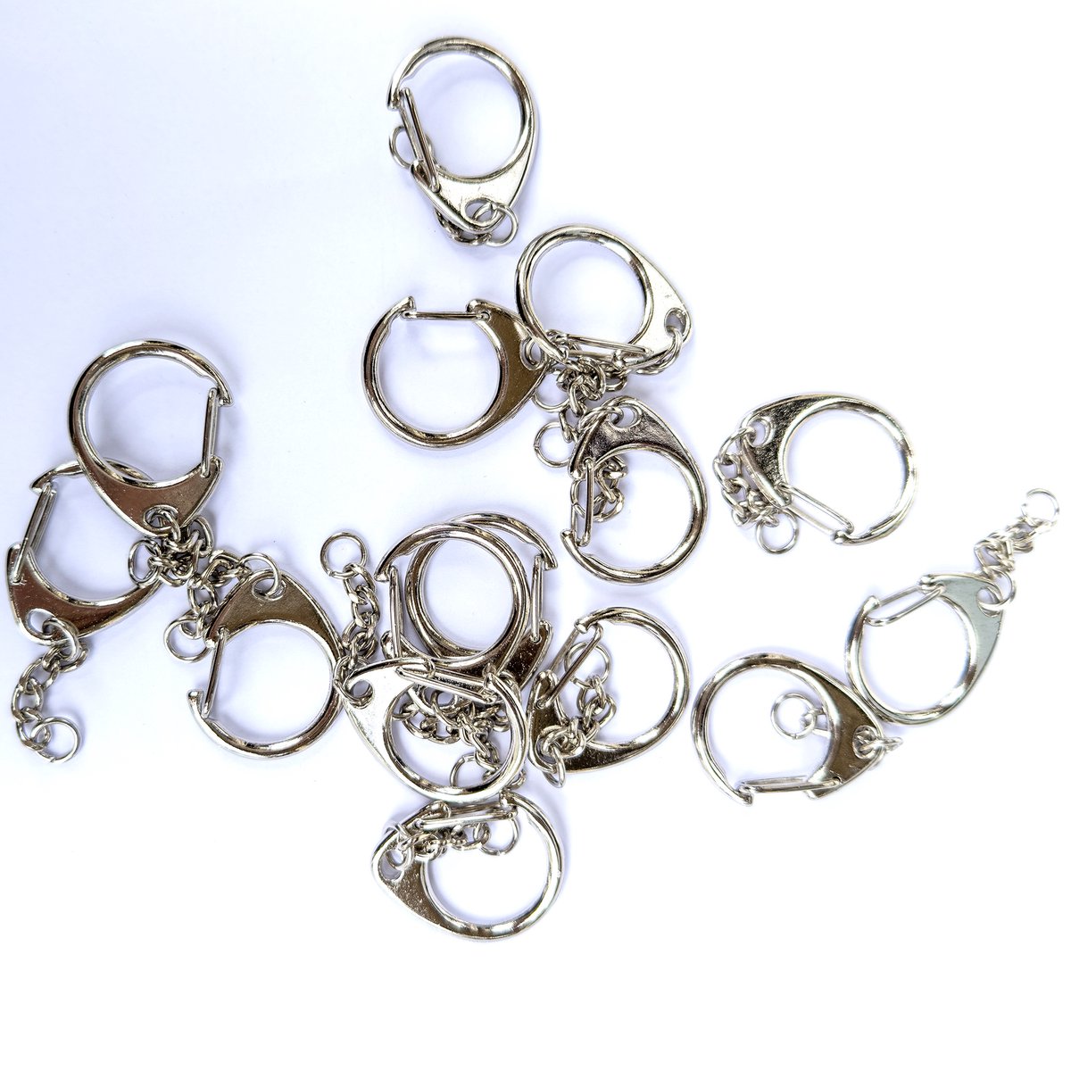 karabijnhaak sleutelhanger met ketting c- vorm set van 15 stuks sleutelhangers maken