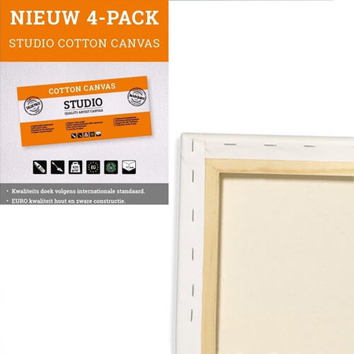 Studio Cotton Canvas Schildersdoek 40x50 4-Pack