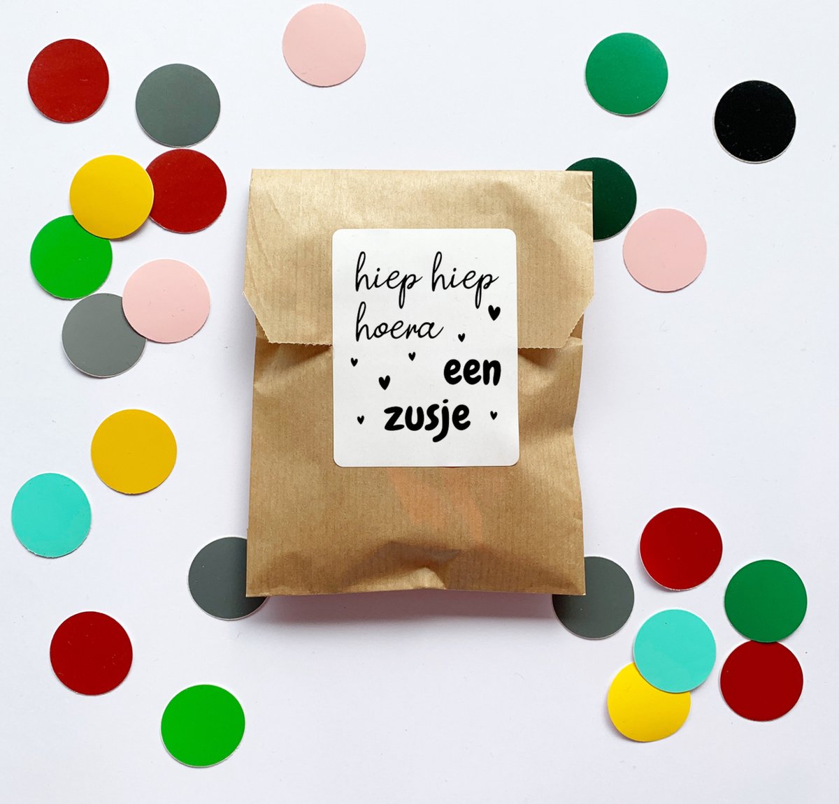 Hoera een zusje traktatiestickers (30 stuks)