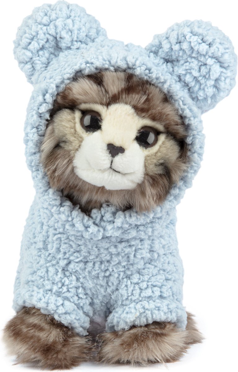 Studio Pets Knuffels - Britse langhaar Paige 23cm met blauw truitje - Speelgoed Pluche