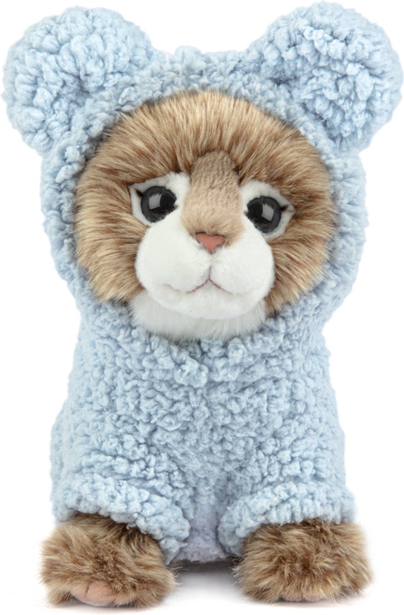 Studio Pets Knuffels - Maincoon Prince 23cm met blauw truitje - Speelgoed Pluche