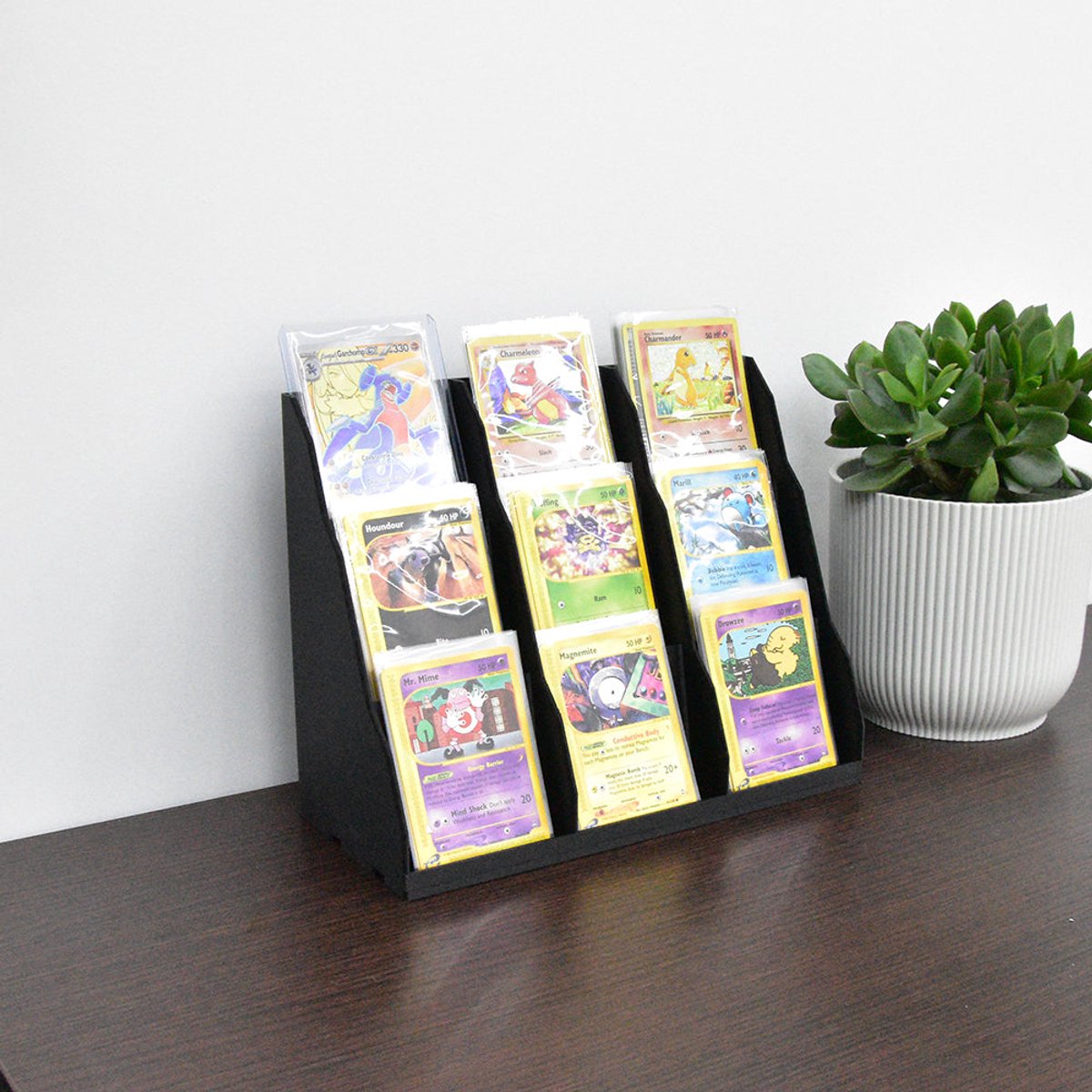 Modulaire TCG Kaarten Display – 9-Vaks Houder voor Pokémon, Booster Packs & Toploaders - Kleur Goud
