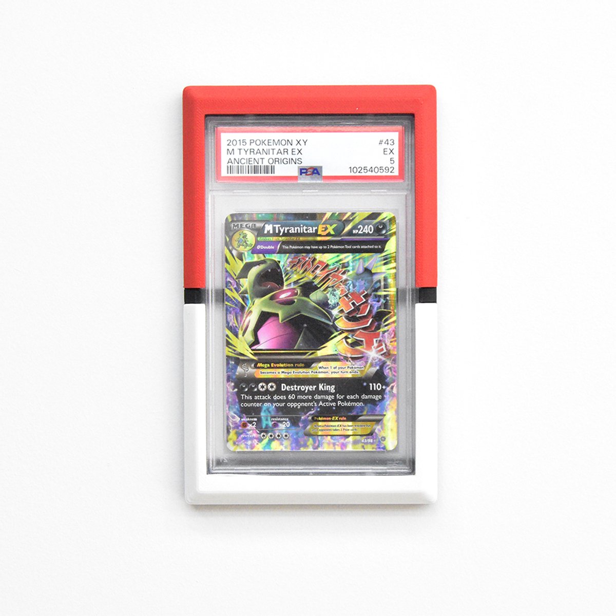 PSA Muurdisplay in Pokemon Kleuren / Stijl – 3D-Geprint Frame voor Graded Kaarten (Schroef- of Tape-Montage)