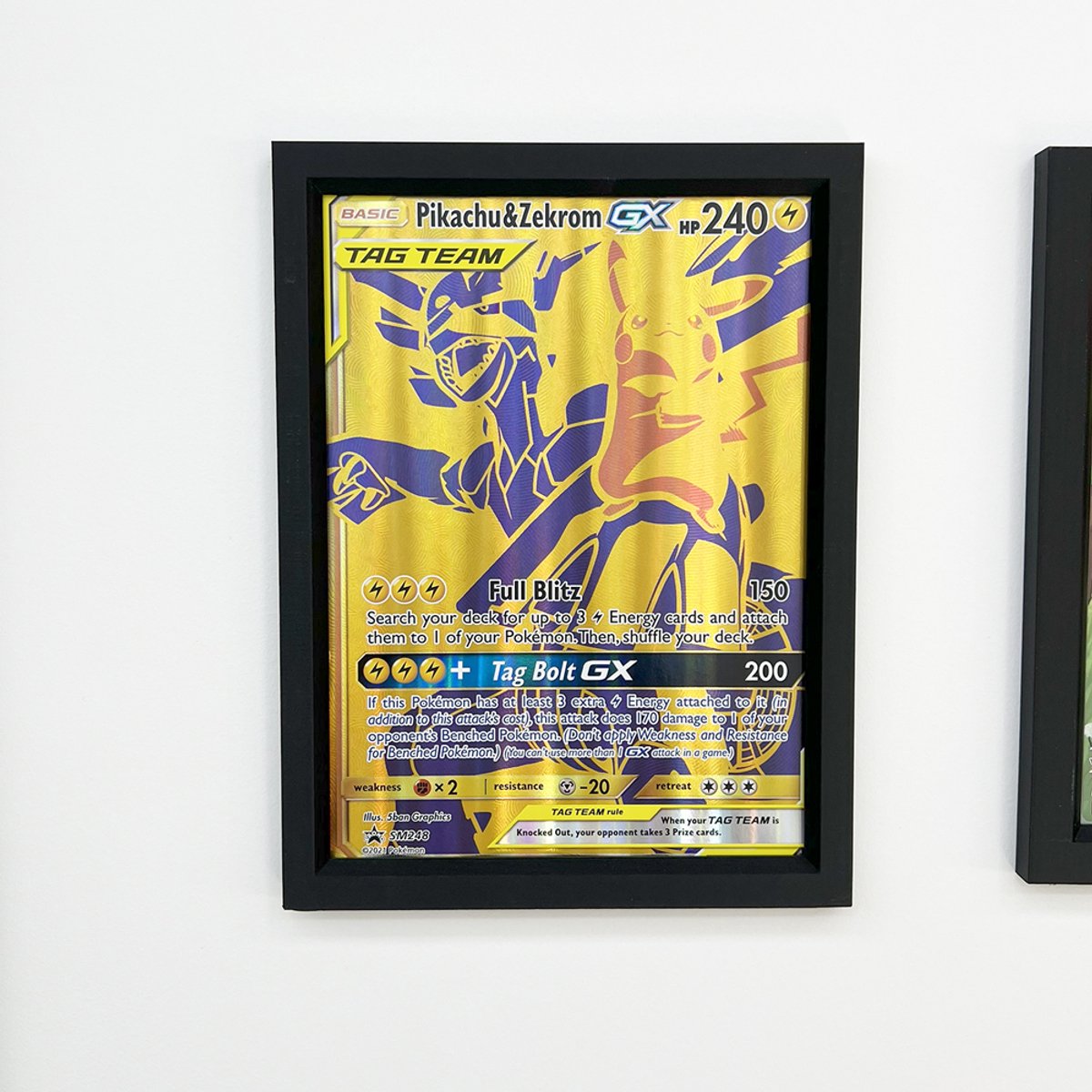 Pokémon Jumbo Kaart Muurdisplay – Fotolijst voor Vintage Jumbo Kaarten (Tape of Schroefmontage) - Kleur Blauw