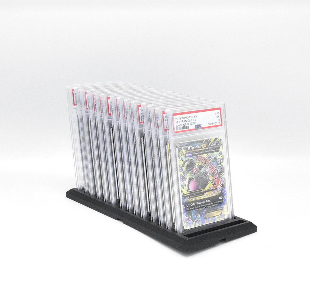 Modulaire PSA & Beckett Slab Houder – 15 Slabs per Rij – Verbindbaar Display voor Pokémon & TCG Collecties - Kleur Goud