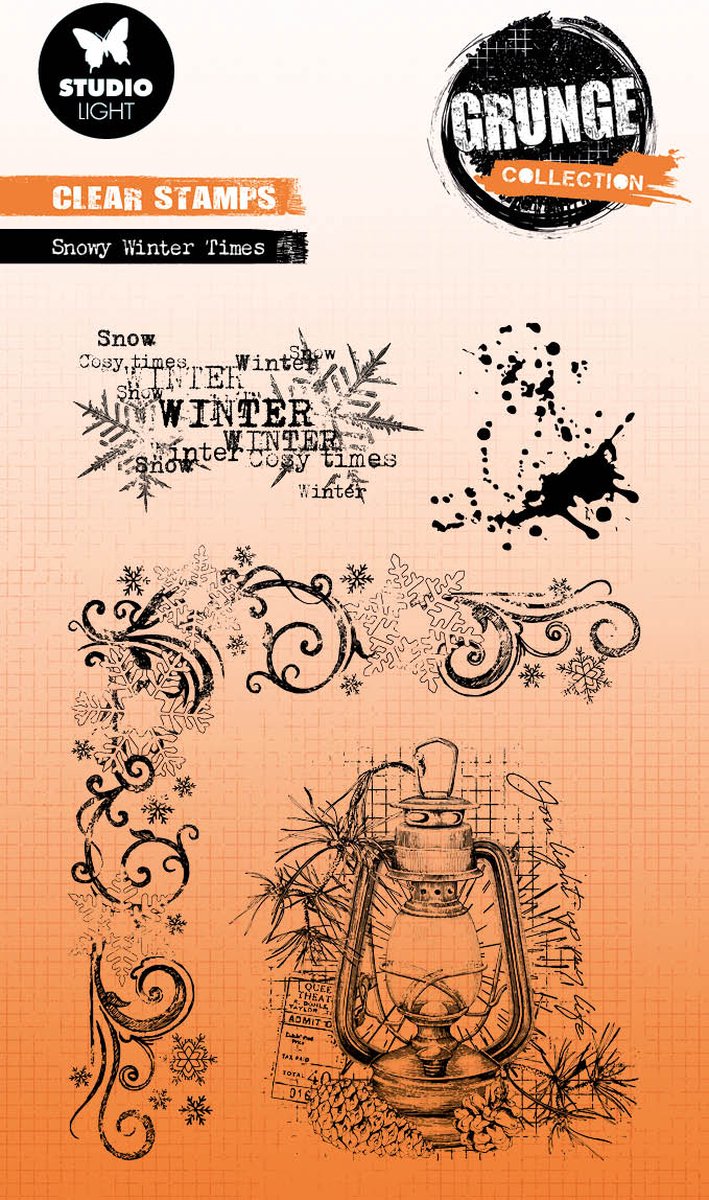 GR Clear Stamp Snowy winter times Grunge Collection nr.682