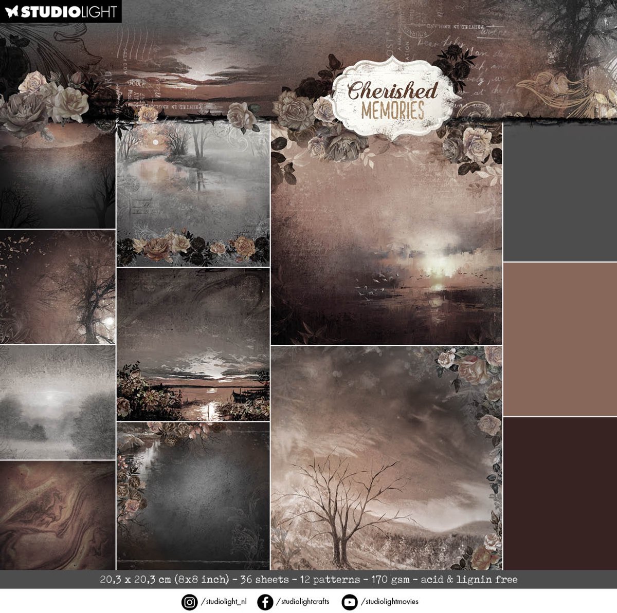 SL Design paper pad Background papers Cherished Memories nr.265