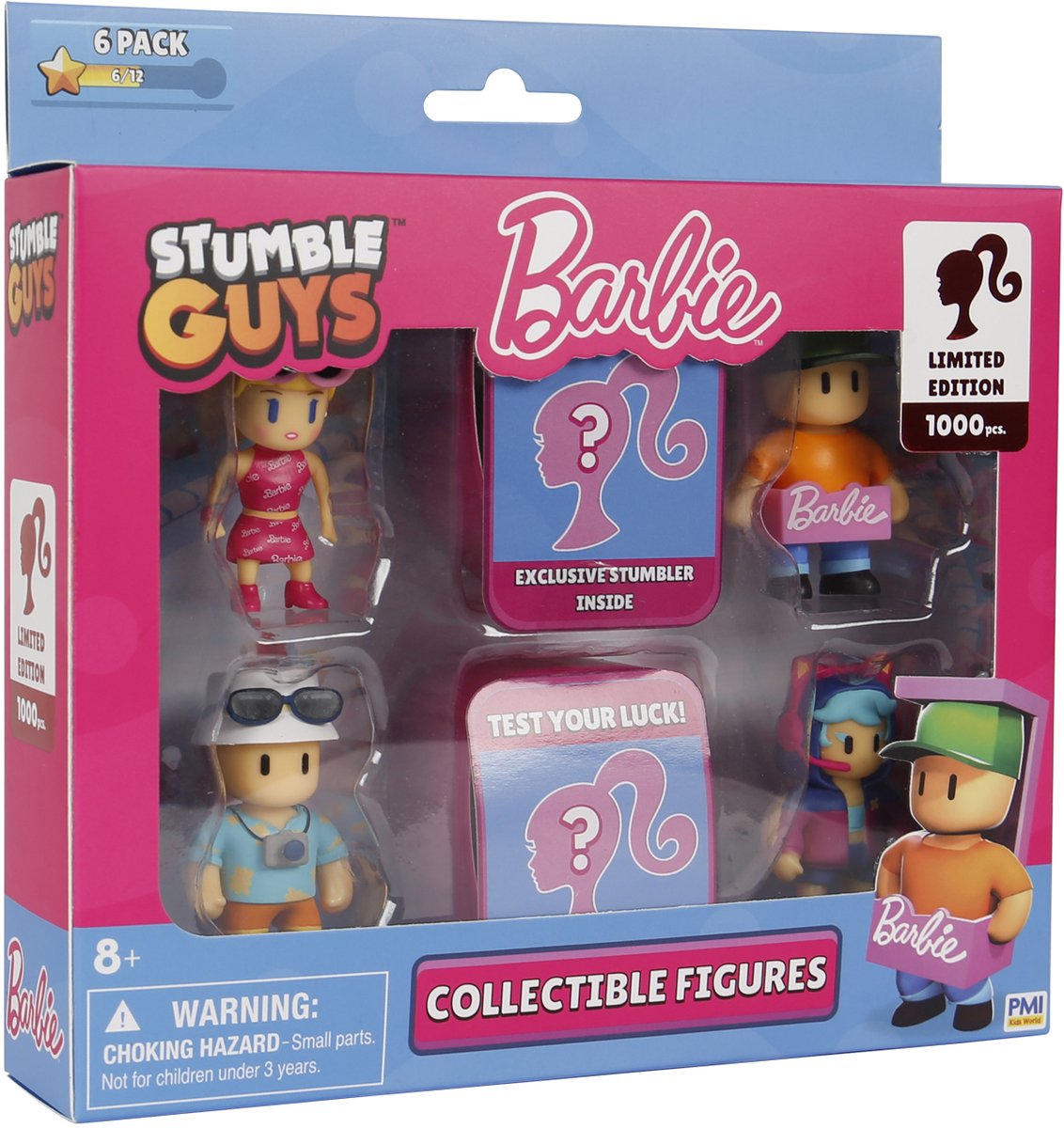 Stumble Guys X Barbie - 6 Figuren Pack - Barbie, Gamer, Stumble Guys Barbie, Tourist Ted, Ken Sparkle, Sparkle Brooklyn