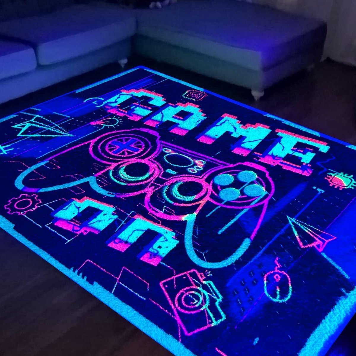 Stunq Fluorescerende Speelkleed voor Kinderen en Gamers met 3D Effecten en Antislip Eigenschappen