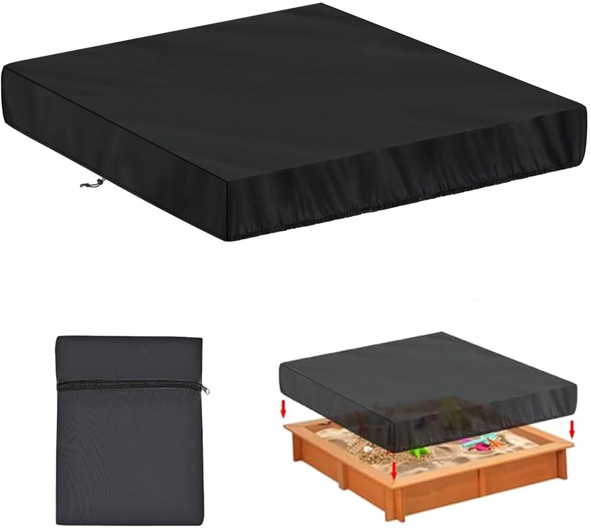 Stunq® 200 x 200 x 20 cm Waterdicht en scheurvast dekzeil voor zandbak en terras met trekkoord