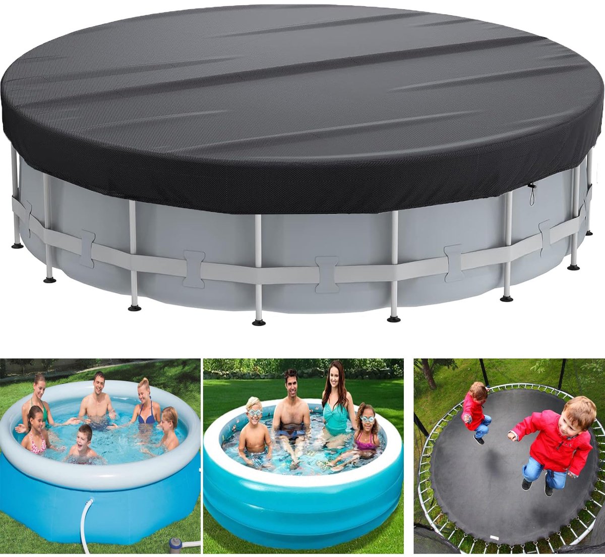 Stunq® Rond waterdicht en scheurvast afdekzeil voor zwembaden en trampolines