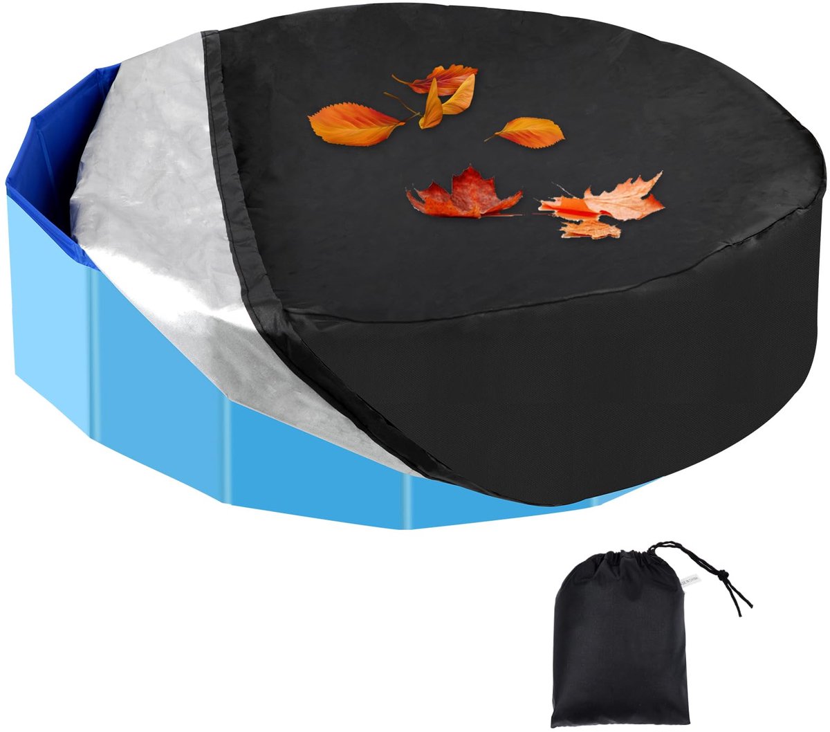  ® Waterdichte en Opvouwbare Zwembadafdekking voor Ronde Honden- en Kinderzwembaden