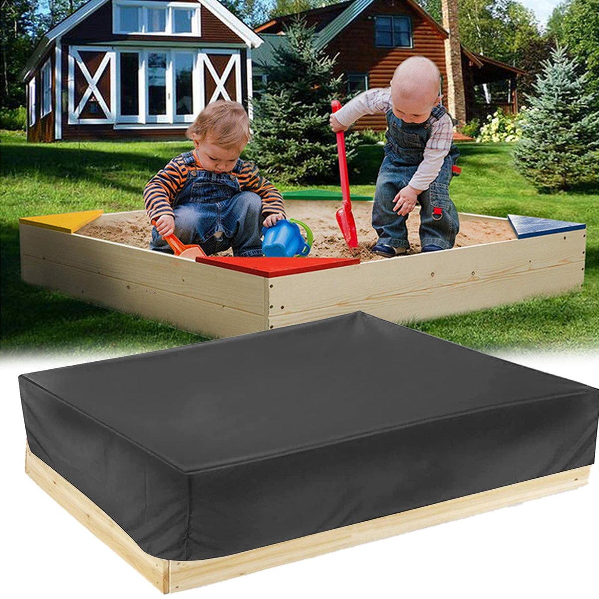 Stunq® Waterdichte zandbakafdekking met trekkoord voor tuin en speelplaats