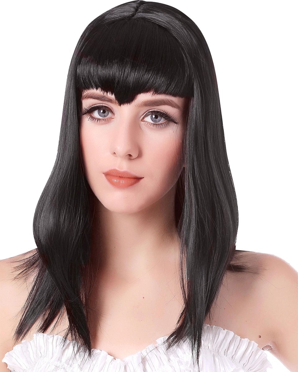 STYLER - Lange vampier pruik met franje voor vrouwen - Pruiken