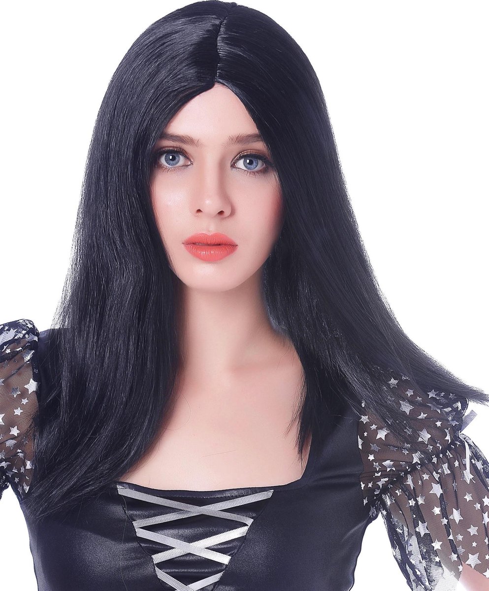 STYLER - Lange zwarte vrouwen pruik - Pruiken