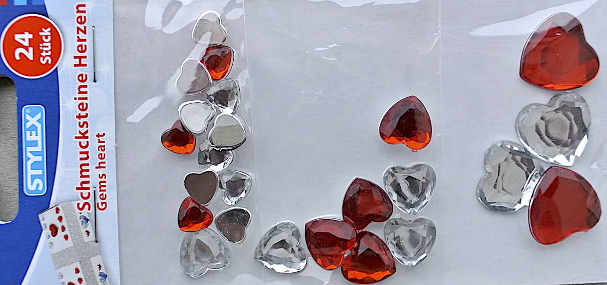 Deko steentjes, hartjes