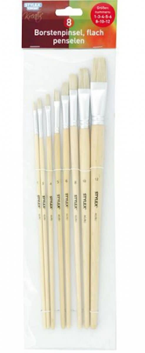 Schilder penselen set 8 stuks
