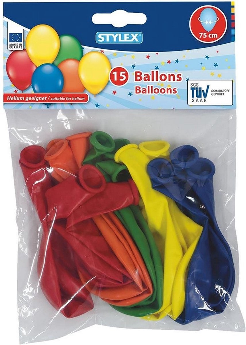 Stylex Helium Ballonnen 75 cm 15 Stuks