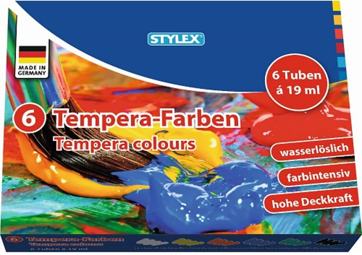 Tempera-verf 6 tubes á 19ml