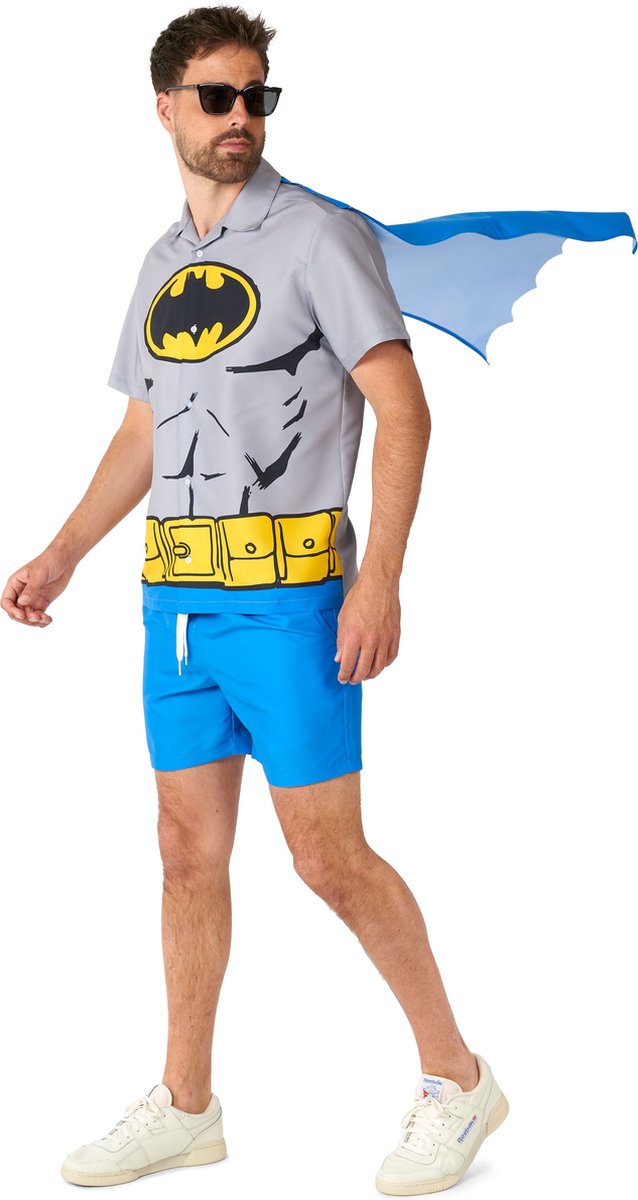 Suitmeister Batman™ - Heren Zomer Set - Batman Pak - Halloween Kostuum - Carnavalskleding - Blauw - Maat S