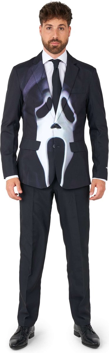 Suitmeister Ghostface - Heren Pak - Halloween Kostuum - Verkleedkleding - Zwart - Maat S