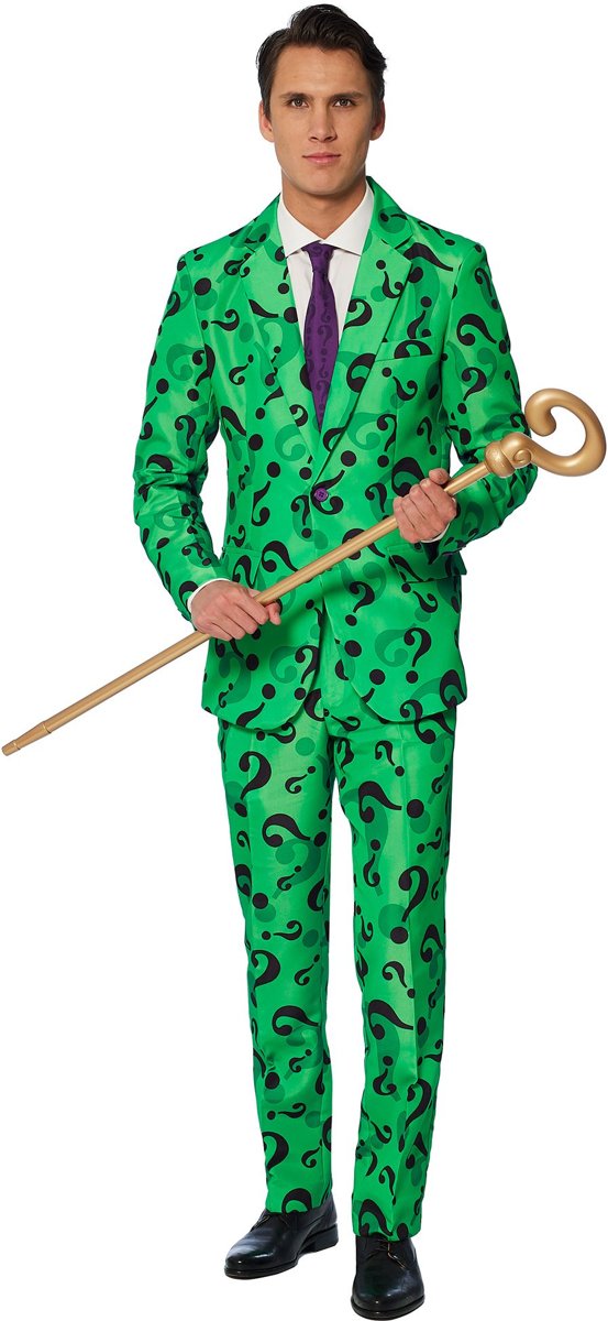 Suitmeister The  Riddler - Mannen Kostuum - Groen - Halloween - Maat S