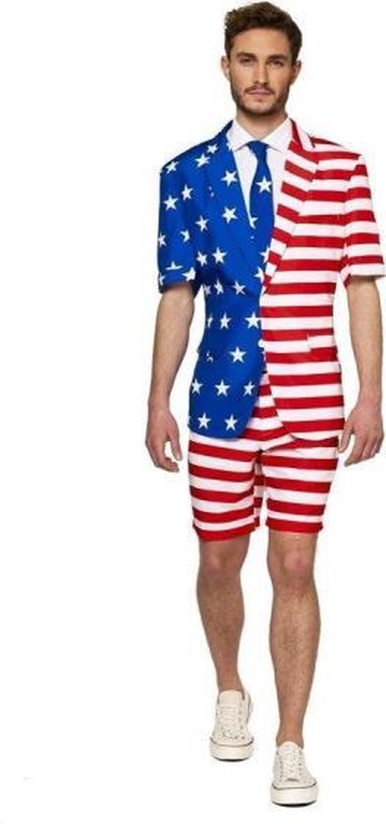 zomer-verkleedpak Mr. USA heren polyester maat XL