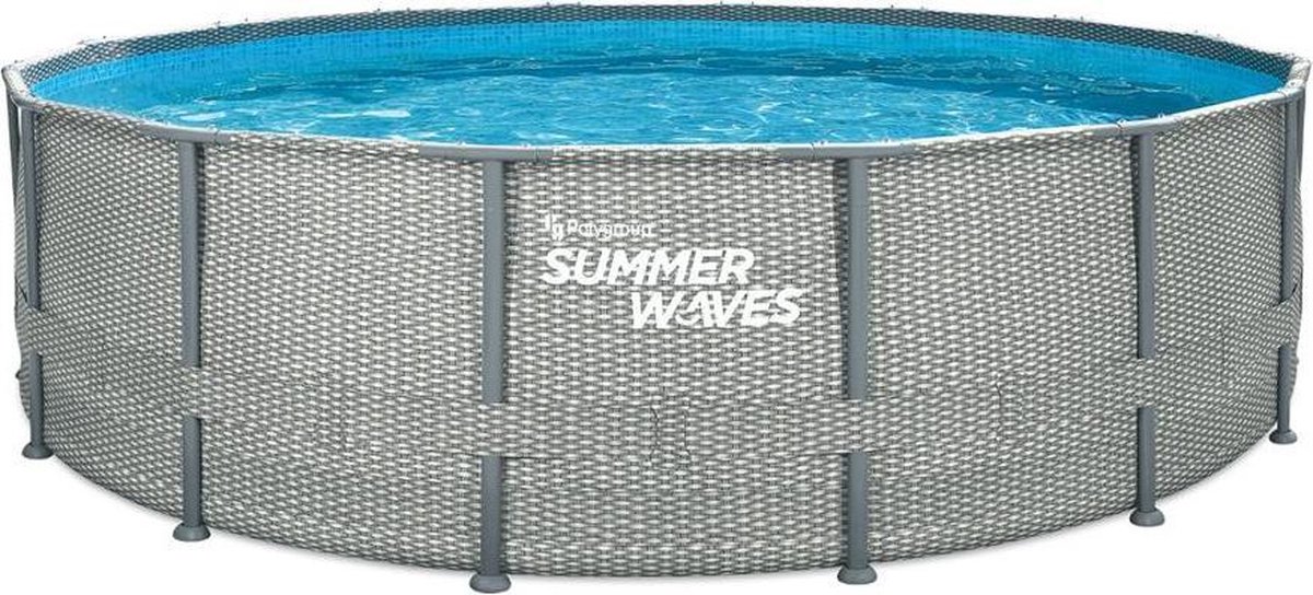 Summer Waves Elite Frame Zwembad - 488 x 122 cm - Grijs Wicker