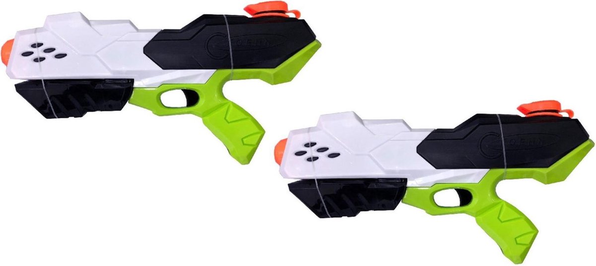 2x Waterpistool/waterpistolen gekleurd 35 cm