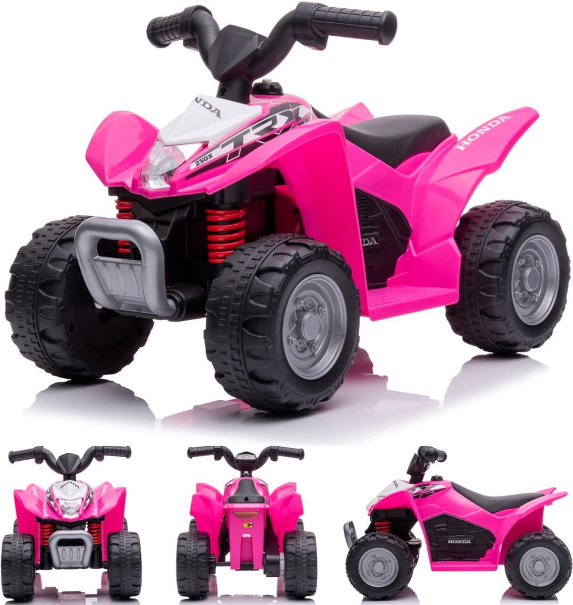 Elektrische kinderauto quad, 3km/h, kinderquad, meerijdende auto voor kinderen vanaf 18 maanden, ledlamp, speelgoed (Roze)