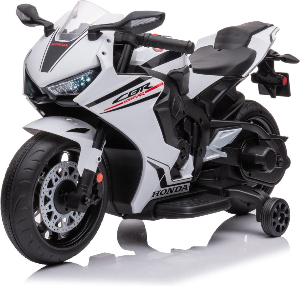 Elektrische kindermotor CBR 1000RR, kindermotor 12V elektrisch kindervoertuig met 2 afneembare trainingswielen voor kinderen vanaf 3 jaar (Wit)