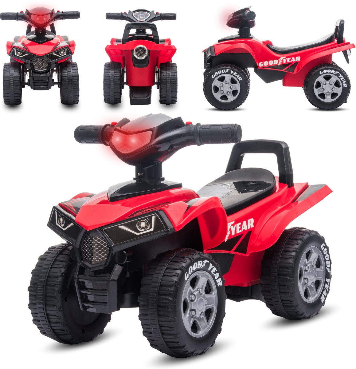 Kinderauto loopauto quad botsauto vanaf 1 jaar baby quad, voertuig schuifauto baby auto (Rood)